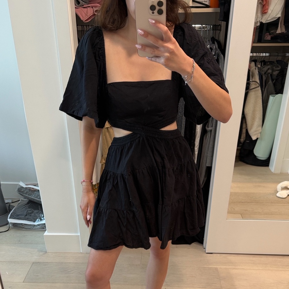 Free People Black Backless Dress